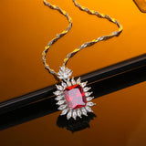 S925 Sterling Silver Sapphire Pendant Necklace High Carbon Diamond