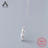 S925 Sterling Silver Scrub Cat Pendant Necklace