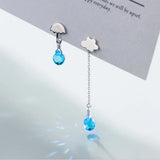 Sterling Silver Umbrella Cloud Rain Kyanite Earring