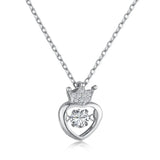 S925 Sterling Silver Crown Necklace Pendant Couple Birthday Gift