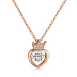 S925 Sterling Silver Crown Necklace Pendant Couple Birthday Gift