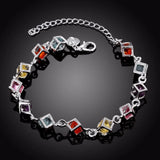 925 Silver Woman Bracelet with Multicolored Cube Crystal