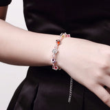 925 Silver Woman Bracelet with Multicolored Cube Crystal