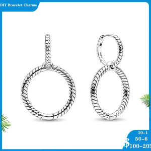 Hot 925 Silver Double Hoop Earrings for Women