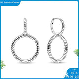 Hot 925 Silver Double Hoop Earrings for Women