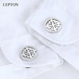 Silver Crusaders Cufflinks Lepton Round Cufflink
