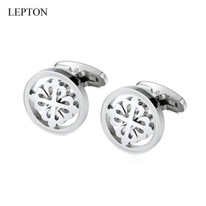 Silver Crusaders Cufflinks Lepton Round Cufflink