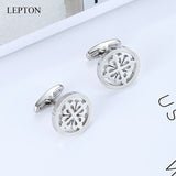 Silver Crusaders Cufflinks Lepton Round Cufflink