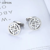 Silver Crusaders Cufflinks Lepton Round Cufflink