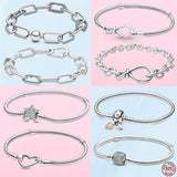Hot Silver Infinity Knot Snake Chain Bracelet for Charms