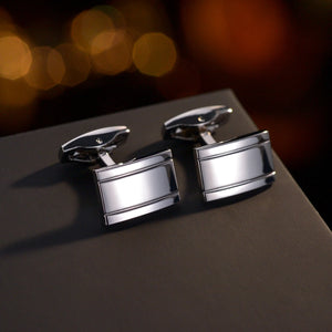 Silver Square Cufflink Cufflinks for Men's Shirt