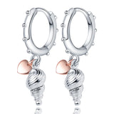 925 Silver Heart Hoop Earrings for Women Jewelry Gift
