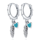 925 Silver Heart Hoop Earrings for Women Jewelry Gift
