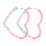 925 Silver Heart Hoop Earrings for Women Jewelry Gift