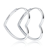 925 Silver Heart Hoop Earrings for Women Jewelry Gift