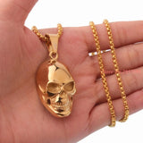 Hot Silver 316L Stainless Steel Gothic Skull Necklace Pendant