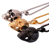 Hot Silver 316L Stainless Steel Gothic Skull Necklace Pendant