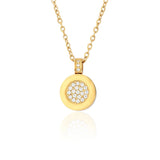 Silver Ceramic Zircon Necklace Men Women Jewelry Birthday Gift