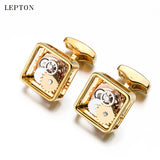 Square Steampunk Gear Cufflinks Lepton Watch Mechanism Cuff links