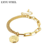 Stainless Steel Tree of Life Charm Bracelet
