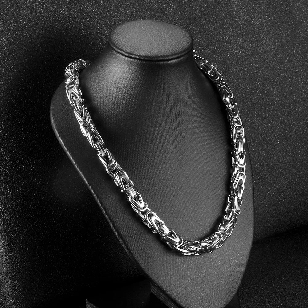 Vintage Stainless Steel Chain Necklace Silver Men Women Party Jewelry