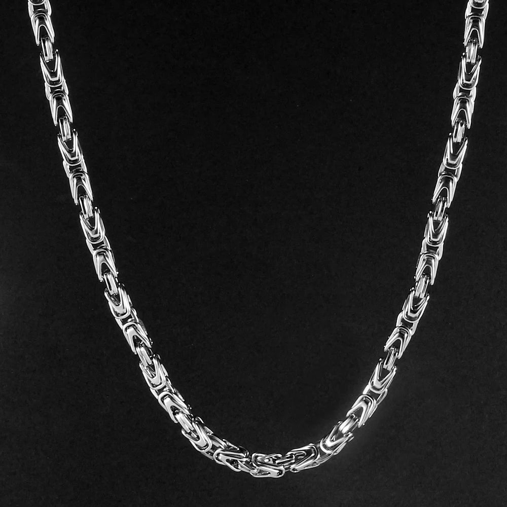 Vintage Stainless Steel Chain Necklace Silver Men Women Party Jewelry