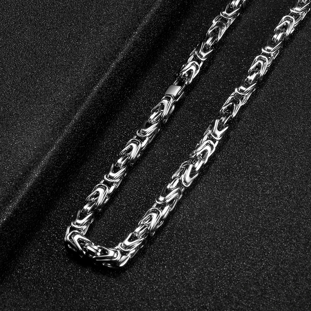 Vintage Stainless Steel Chain Necklace Silver Men Women Party Jewelry