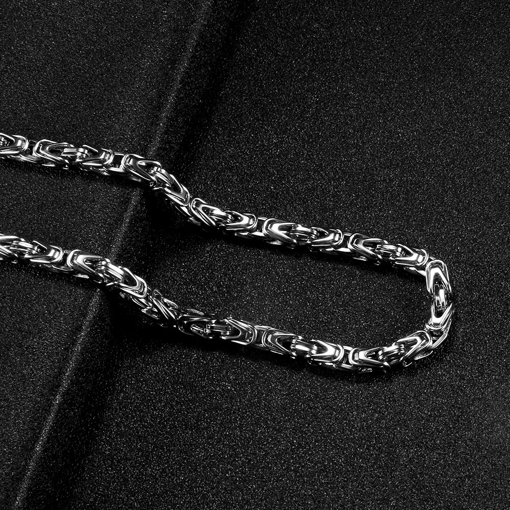 Vintage Stainless Steel Chain Necklace Silver Men Women Party Jewelry