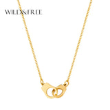 Stainless Steel Handcuff Pendant Necklace Short Chain Lover Gift