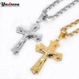 Stainless Steel Cross Pendant Necklace Unisex Jewelry