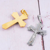 Stainless Steel Cross Pendant Necklace Unisex Jewelry