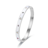Stainless Steel Rose Crystal Bangle - Women Gift