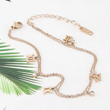 Hot Summer Double Layer Chain Hanging Roman Numerals Anklets