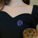 Hot Temperament Rose Flower Brooch 925 Silver Needle Pendant