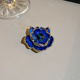 Hot Temperament Rose Flower Brooch 925 Silver Needle Pendant