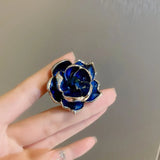 Hot Temperament Rose Flower Brooch 925 Silver Needle Pendant