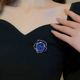 Hot Temperament Rose Flower Brooch 925 Silver Needle Pendant