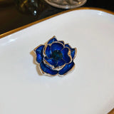 Hot Temperament Rose Flower Brooch 925 Silver Needle Pendant
