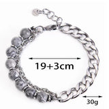 Tiger Eye Stone Volcanic Stone Chain Bracelet Hip-hop Punk Jewelry