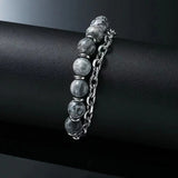 Tiger Eye Stone Volcanic Stone Chain Bracelet Hip-hop Punk Jewelry
