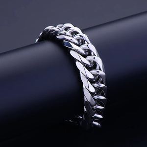 Titanium Steel Silver 16.5MM Chain Bracelet & Bangles Men's Party Jewelry