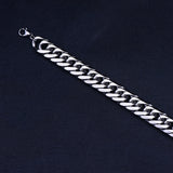 Titanium Steel Silver 16.5MM Chain Bracelet & Bangles Men's Party Jewelry