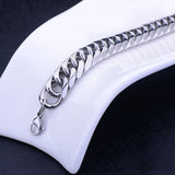 Titanium Steel Silver 16.5MM Chain Bracelet & Bangles Men's Party Jewelry