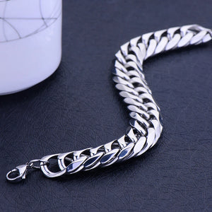 Titanium Steel Silver 16.5MM Chain Bracelet & Bangles Men's Party Jewelry