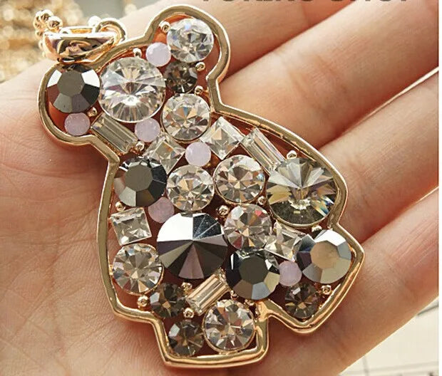 Oso Necklace/Korea Austria Crystal Animal Bear Jewelry Women Accessories
