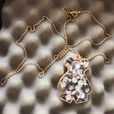 Oso Necklace/Korea Austria Crystal Animal Bear Jewelry Women Accessories
