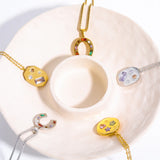 Zircon Pendant Necklace For Women 18K Plated Stainless Steel Jewelry