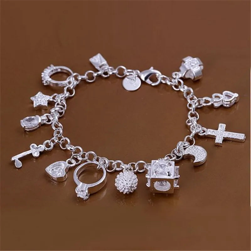 925 Silver Bracelet Wedding Charms Gift for Women