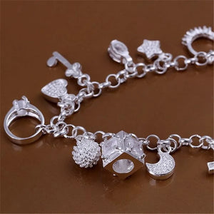 925 Silver Bracelet Wedding Charms Gift for Women