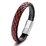 Stainless Steel Leather Rope Bracelet Couple Style Buddha Bracelets